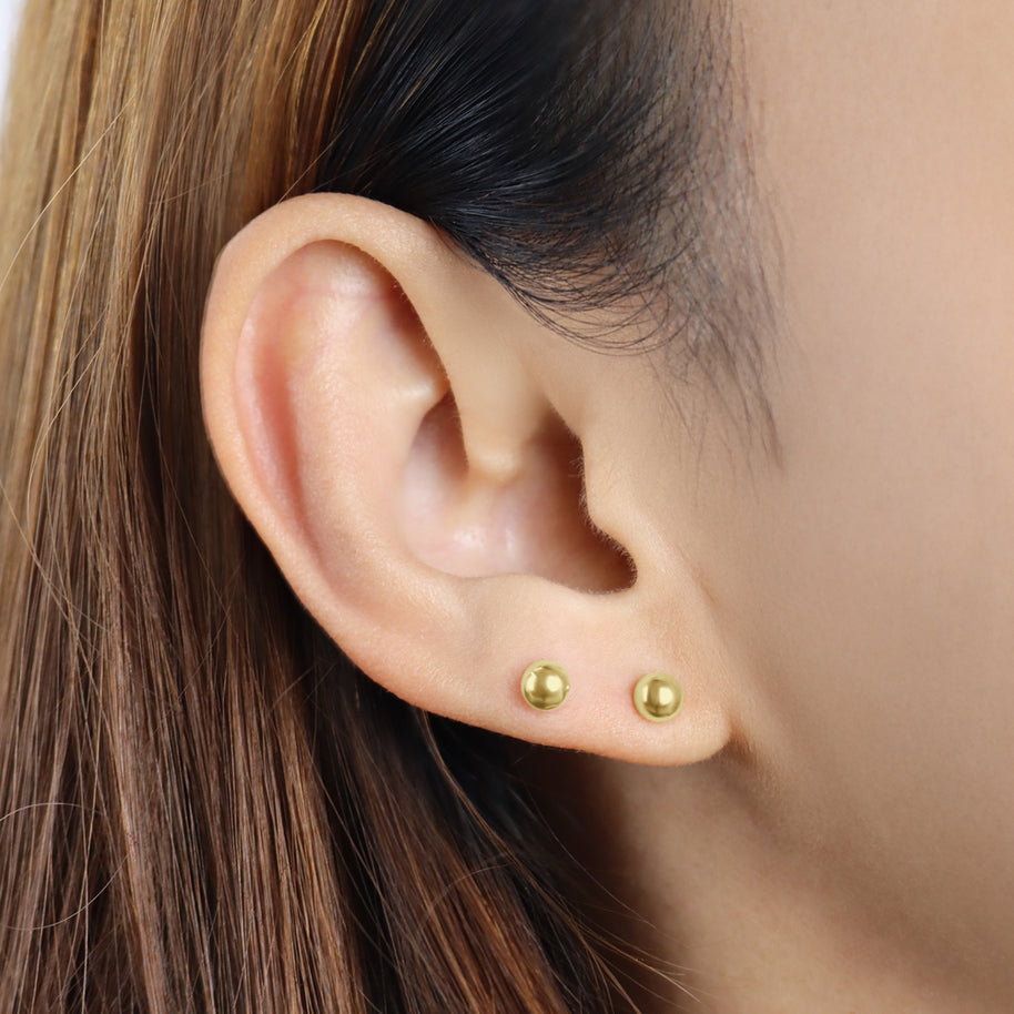 Classic Silver Ball Stud Earrings STS-564-4