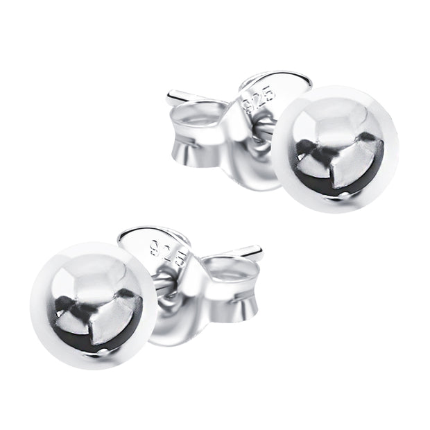Classic Silver Ball Stud Earrings STS-564-4