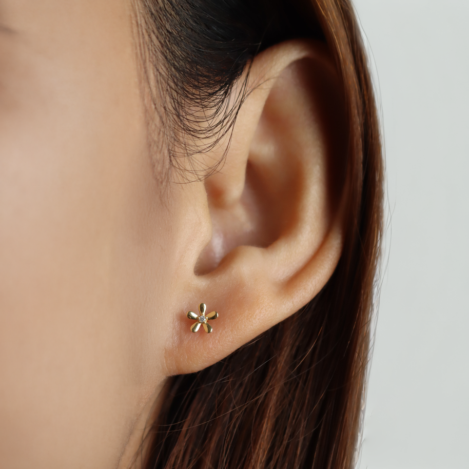 Flower Crystal Stud Earring STS-6436