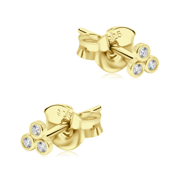 Triple Bezel Crystal Stud Earring STS-6515