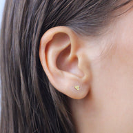 Triple Bezel Crystal Stud Earring STS-6515