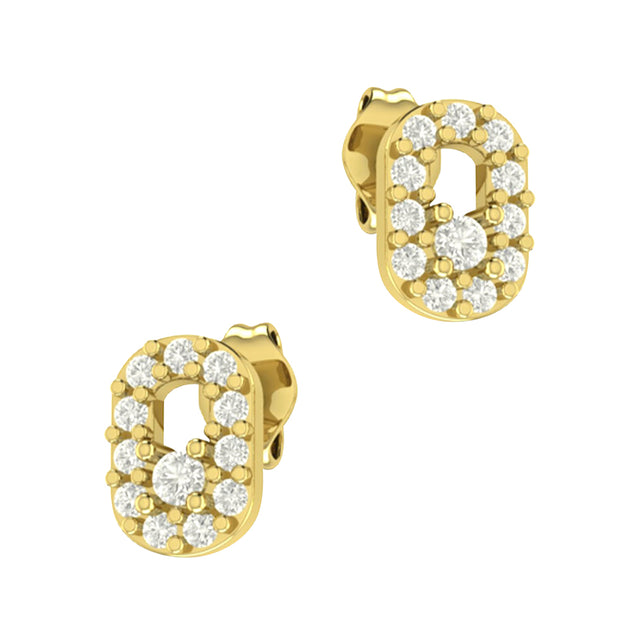 Oval Pave Crystal Stud Earrings STS-6529