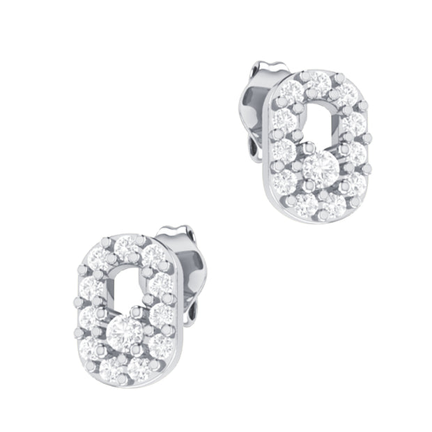 Oval Pave Crystal Stud Earrings STS-6529