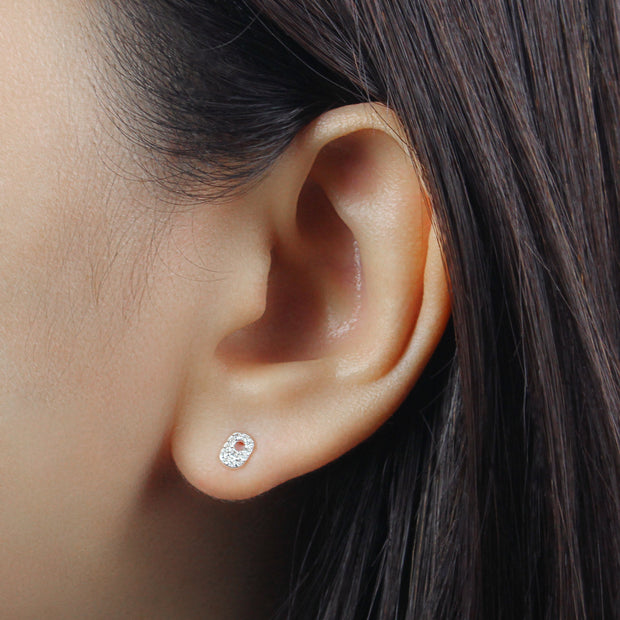 Oval Pave Crystal Stud Earrings STS-6529