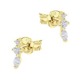 Triple Crystal Drop Stud Earrings STS-6547