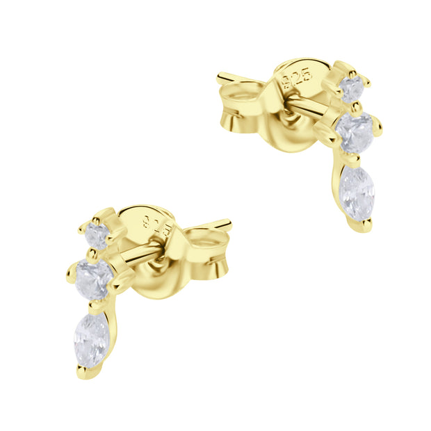 Triple Crystal Drop Stud Earrings STS-6547