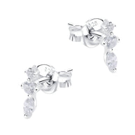 Triple Crystal Drop Stud Earrings STS-6547