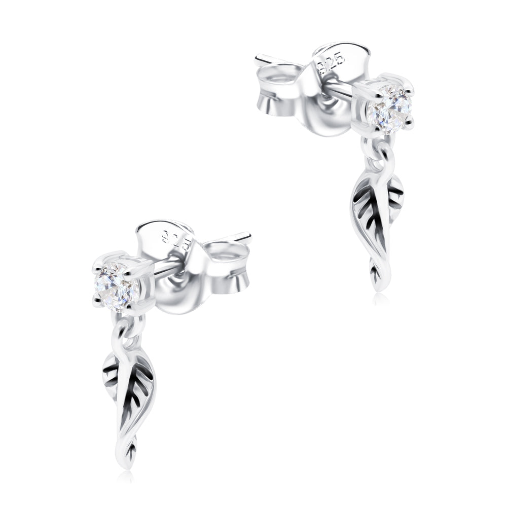 Crystal Leaf Drop Stud Earring STS-6707