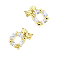 Baguette CZ Square Stud Earrings STS-6735