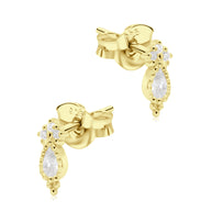 Pear Crystal Drop Stud Earring STS-6774