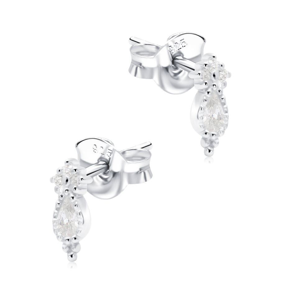 Pear Crystal Drop Stud Earring STS-6774