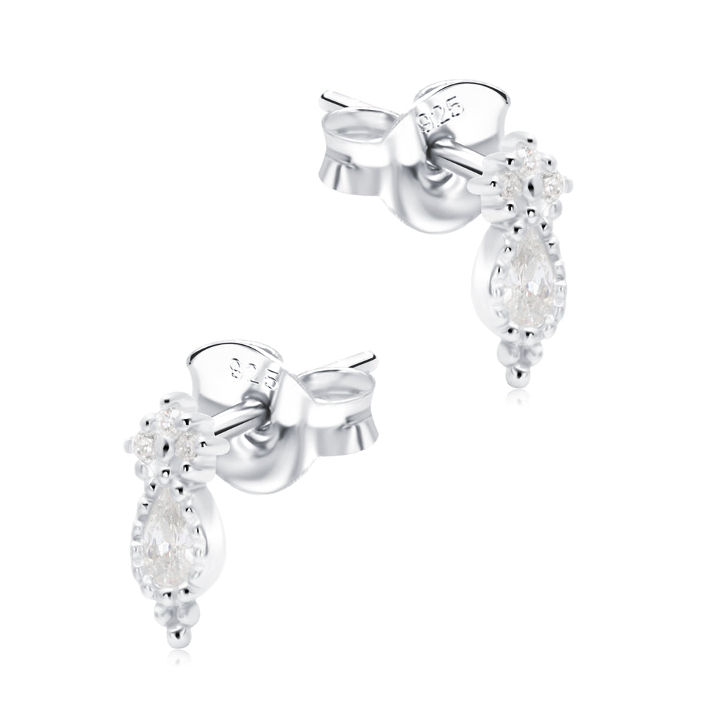 Pear Crystal Drop Stud Earring STS-6774
