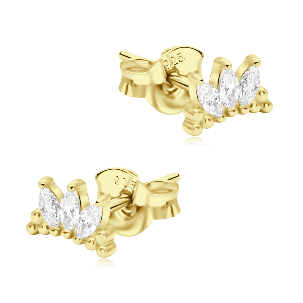 Triple Marquise Crystal Stud Earring STS-6776