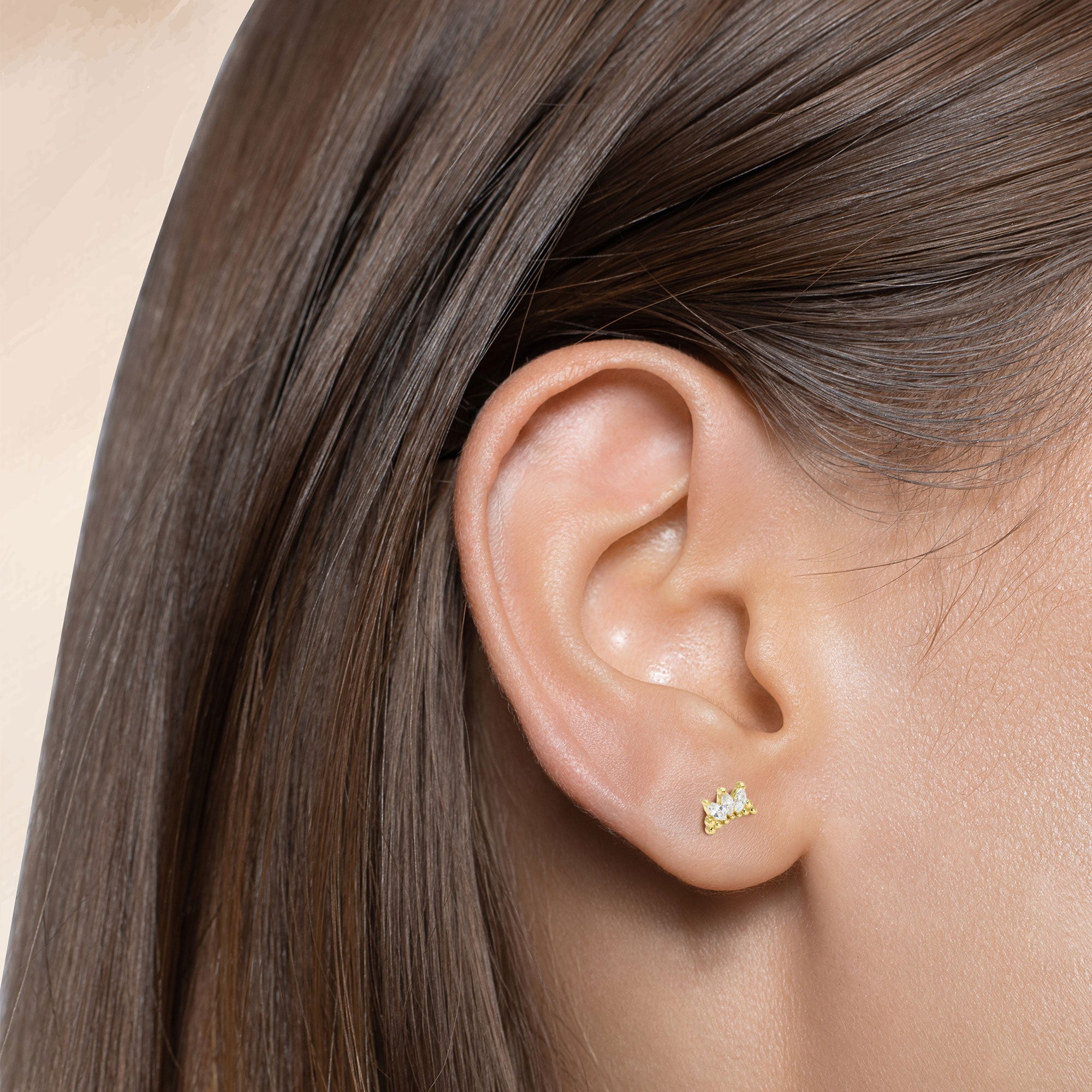 Triple Marquise Crystal Stud Earring STS-6776