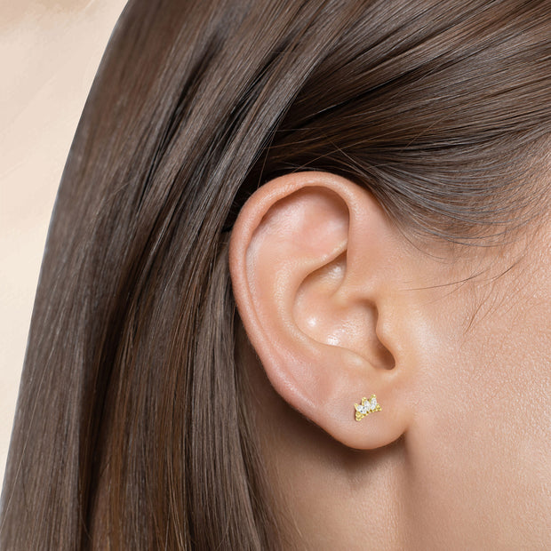 Triple Marquise Crystal Stud Earring STS-6776