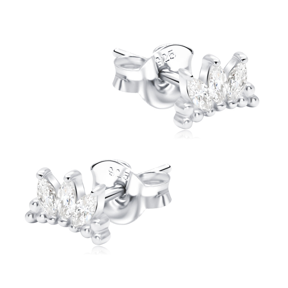 Triple Marquise Crystal Stud Earring STS-6776