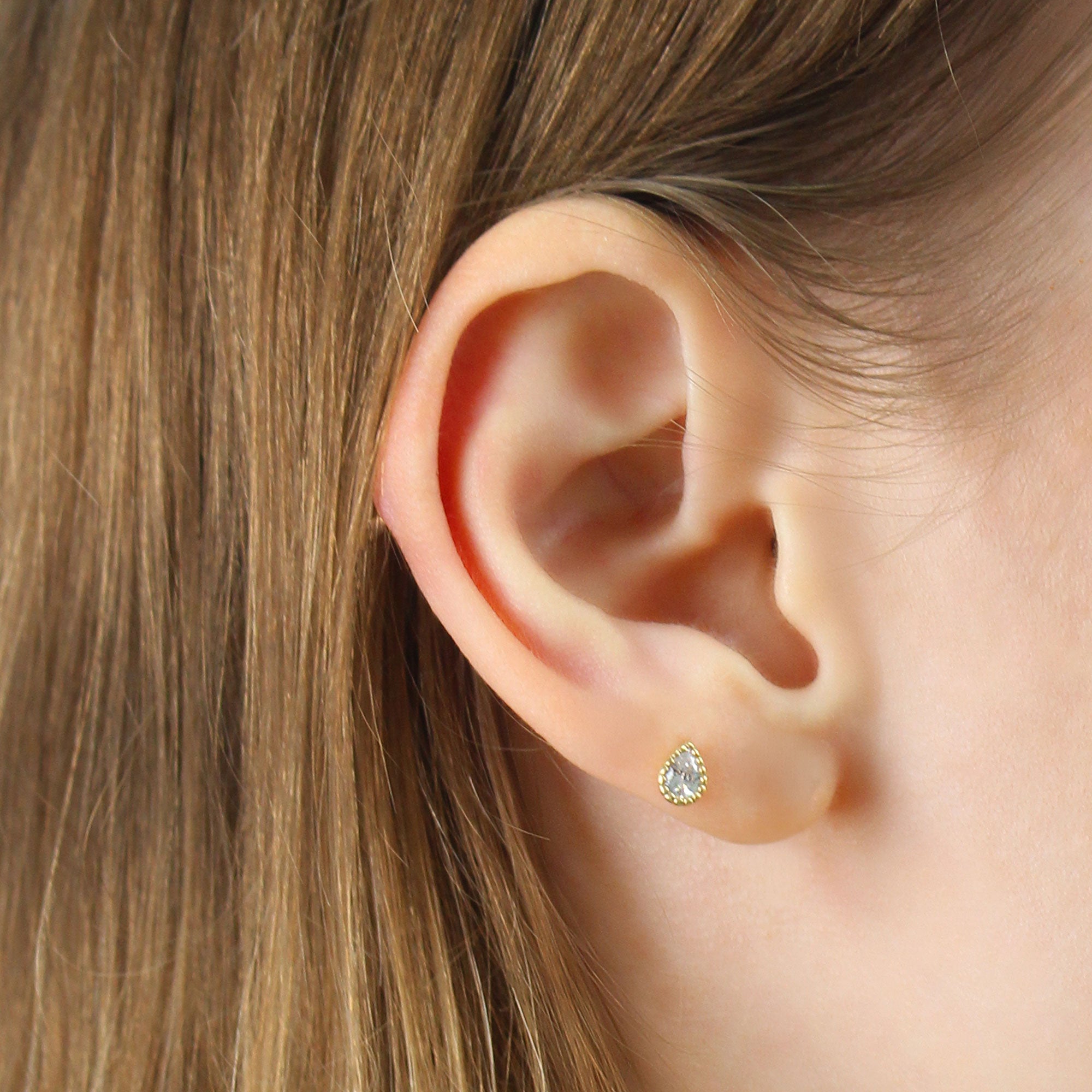 Pear CZ Stud Earring STS-6779