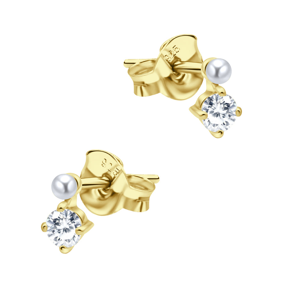 Crystal & Pearl Stud Earring STS-6840