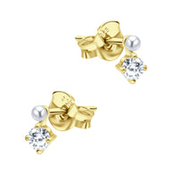 Crystal & Pearl Stud Earring STS-6840