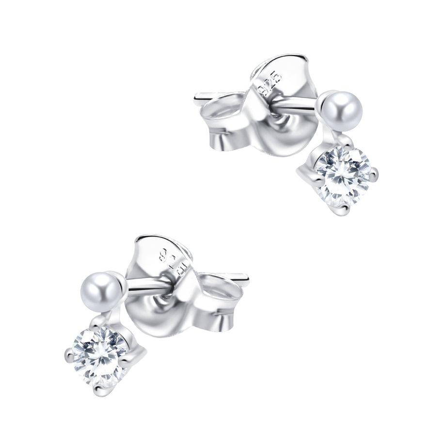 Crystal & Pearl Stud Earring STS-6840