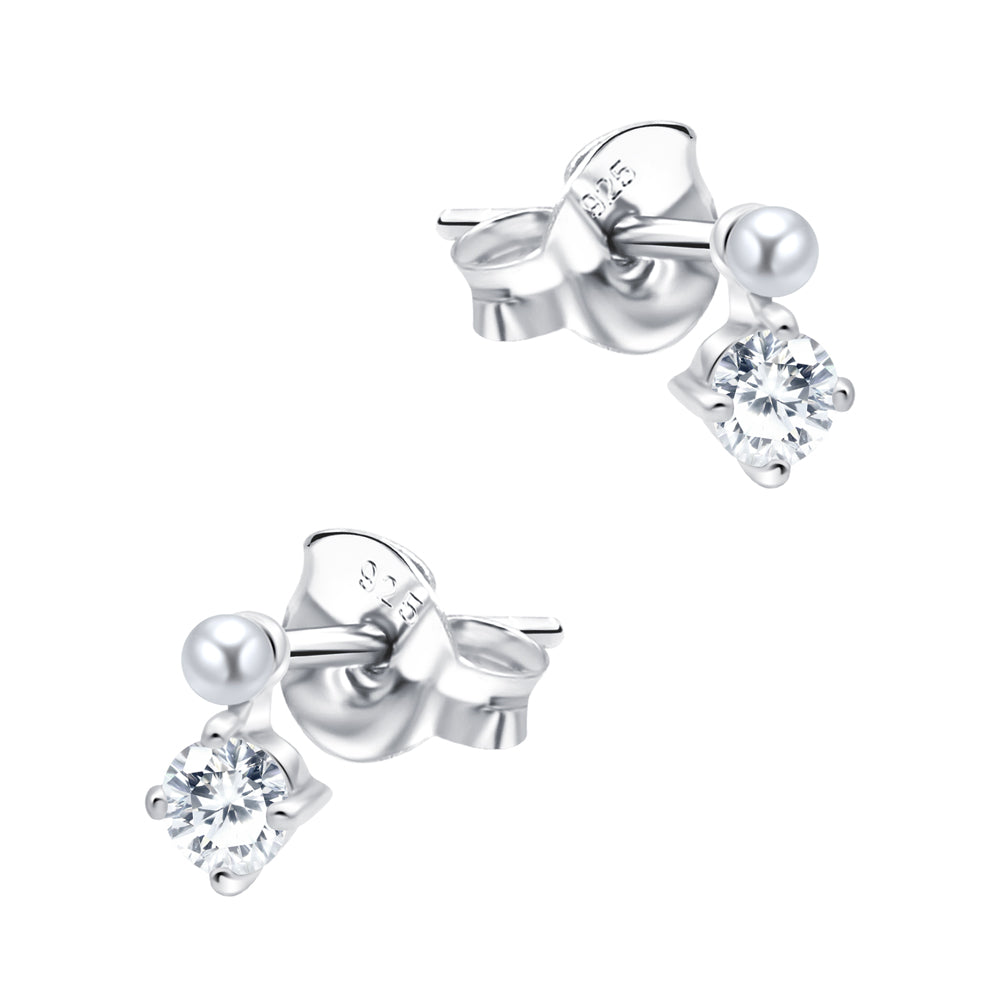 Crystal & Pearl Stud Earring STS-6840