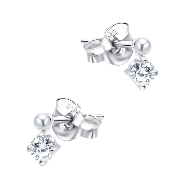 Crystal & Pearl Stud Earring STS-6840