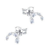 Crystal Arc Silver Stud Earring STS-6846