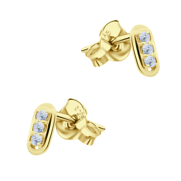 Triple Stone Stud Earring STS-6851