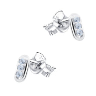 Triple Stone Stud Earring STS-6851