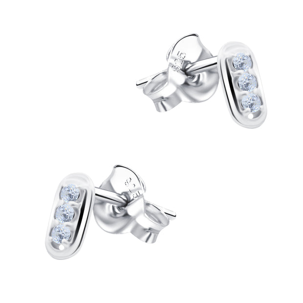 Triple Stone Stud Earring STS-6851