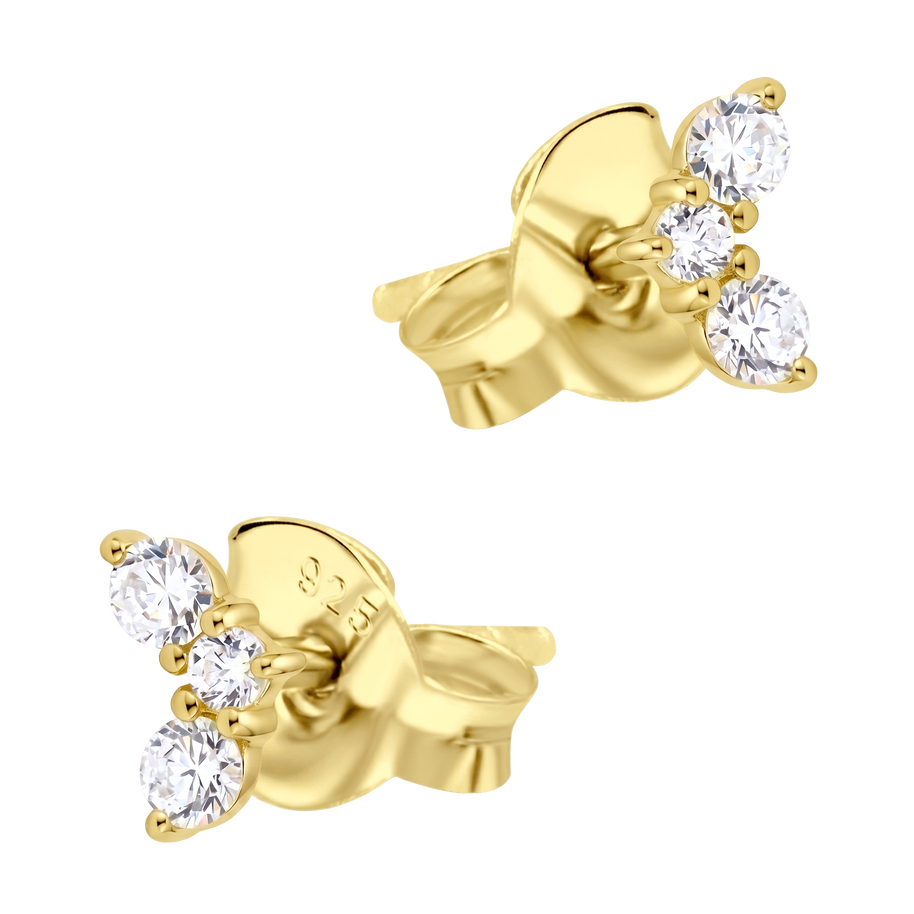 Triple CZ Stud Earring STS-6876