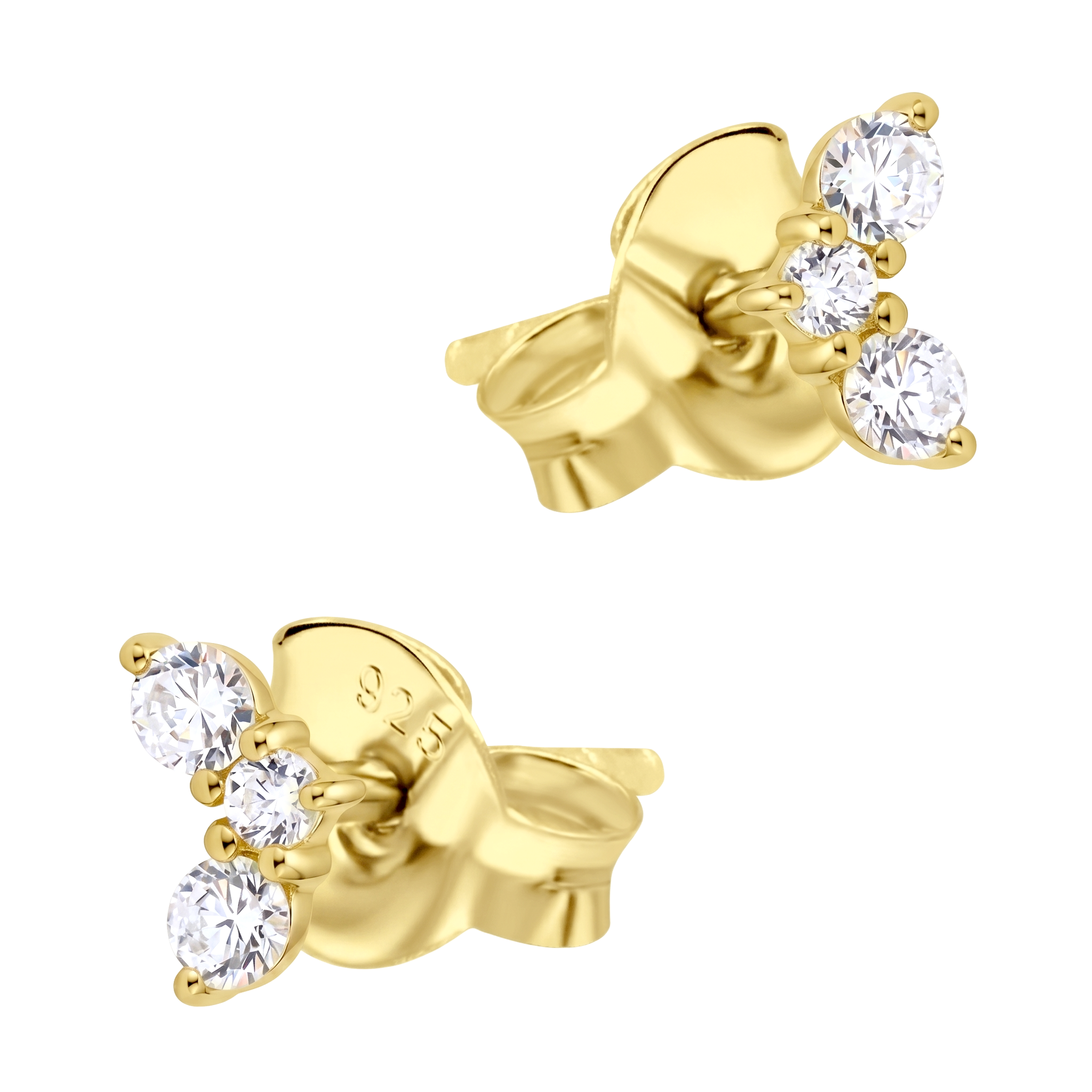 Triple CZ Stud Earring STS-6876
