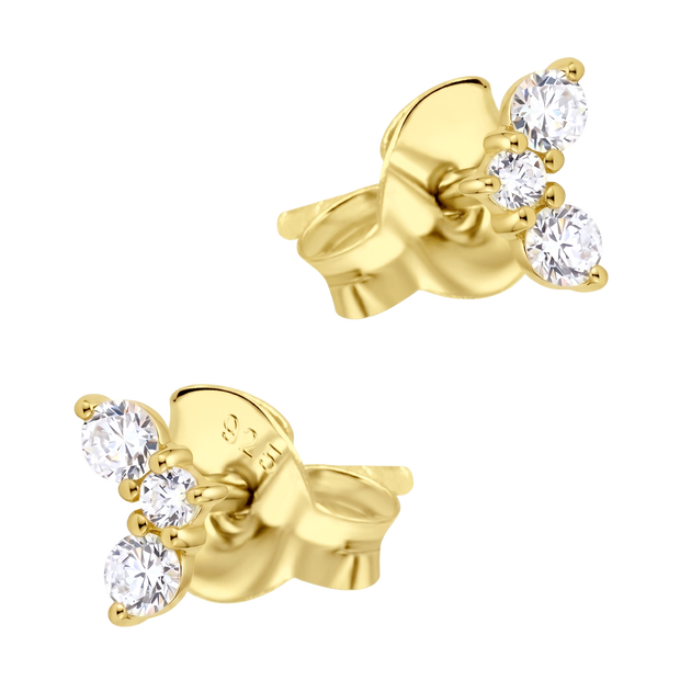 Triple CZ Stud Earring STS-6876