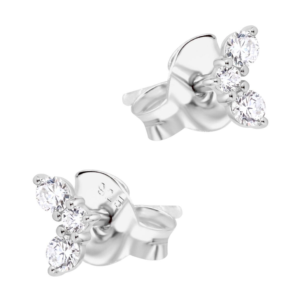 Triple CZ Stud Earring STS-6876