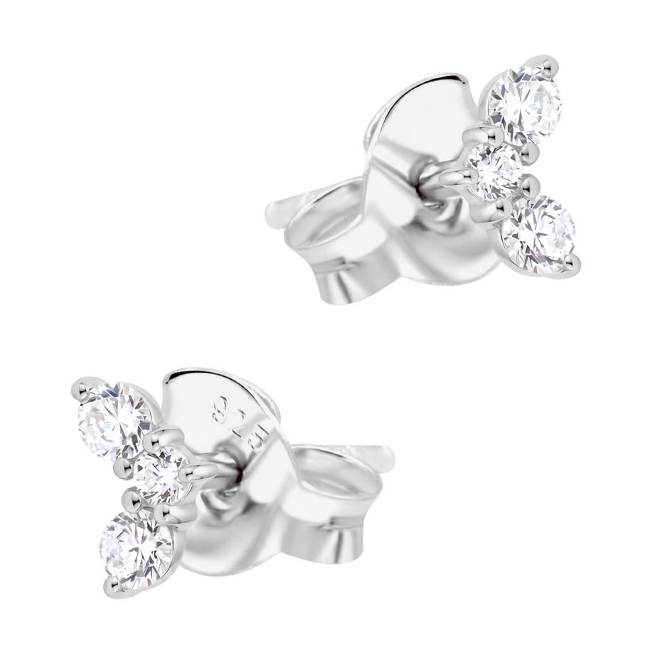 Triple CZ Stud Earring STS-6876