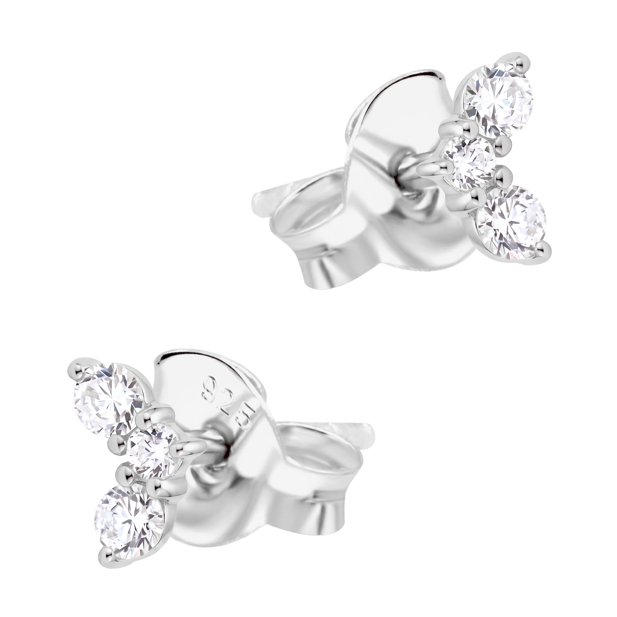Triple CZ Stud Earring STS-6876