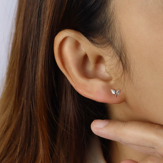 Double Leaf Stud Earring STS-6894