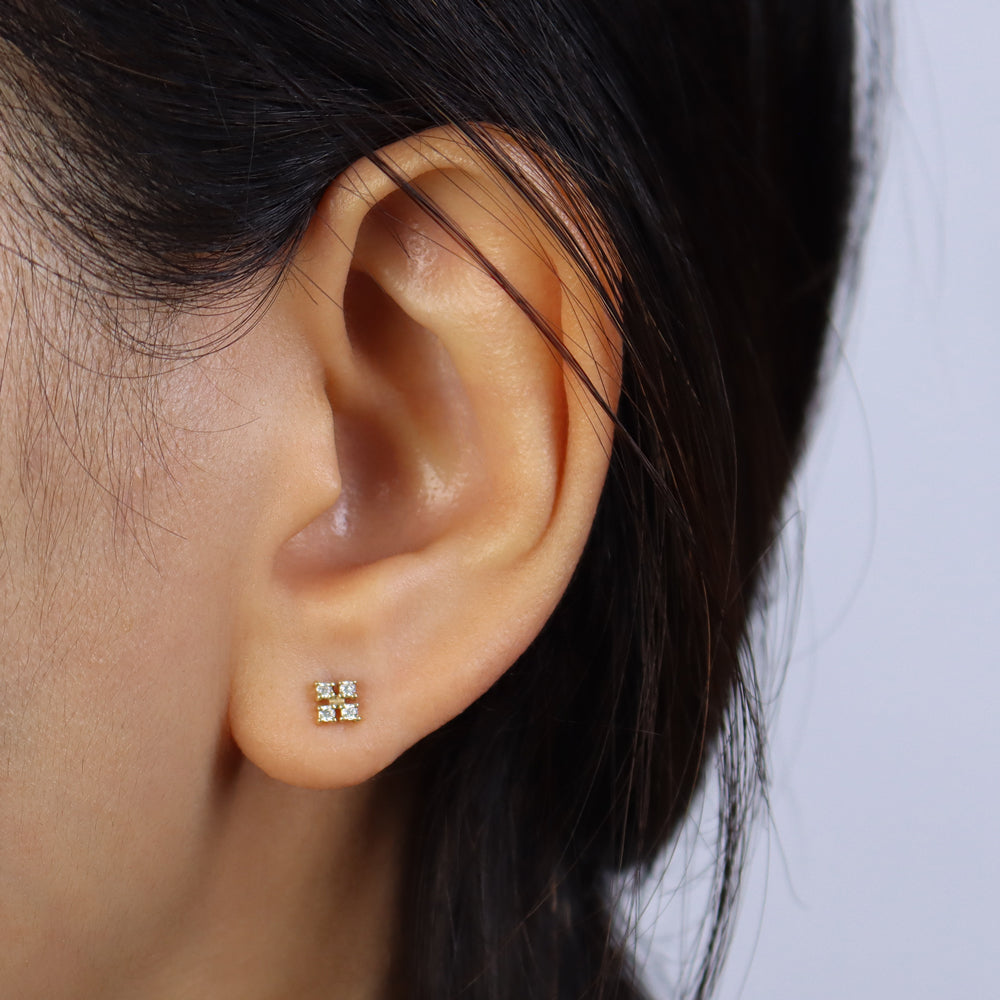 Quad Crystal Cluster Stud Earring STS-6896