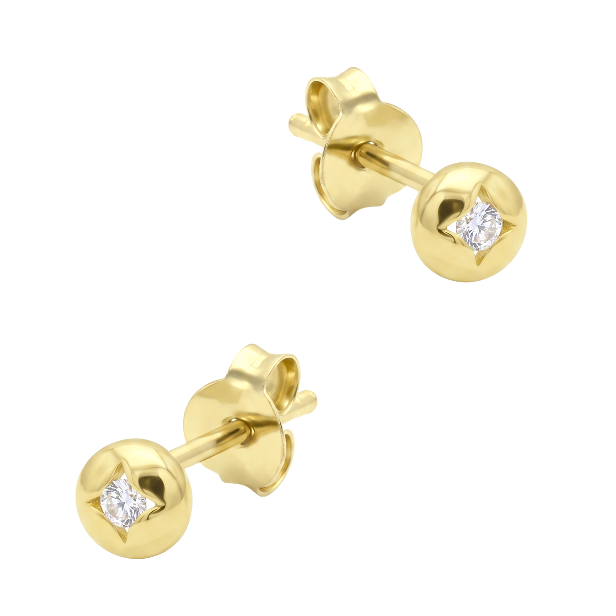 Round Bezel Stud Earring STS-7075