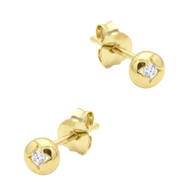 Round Bezel Stud Earring STS-7075