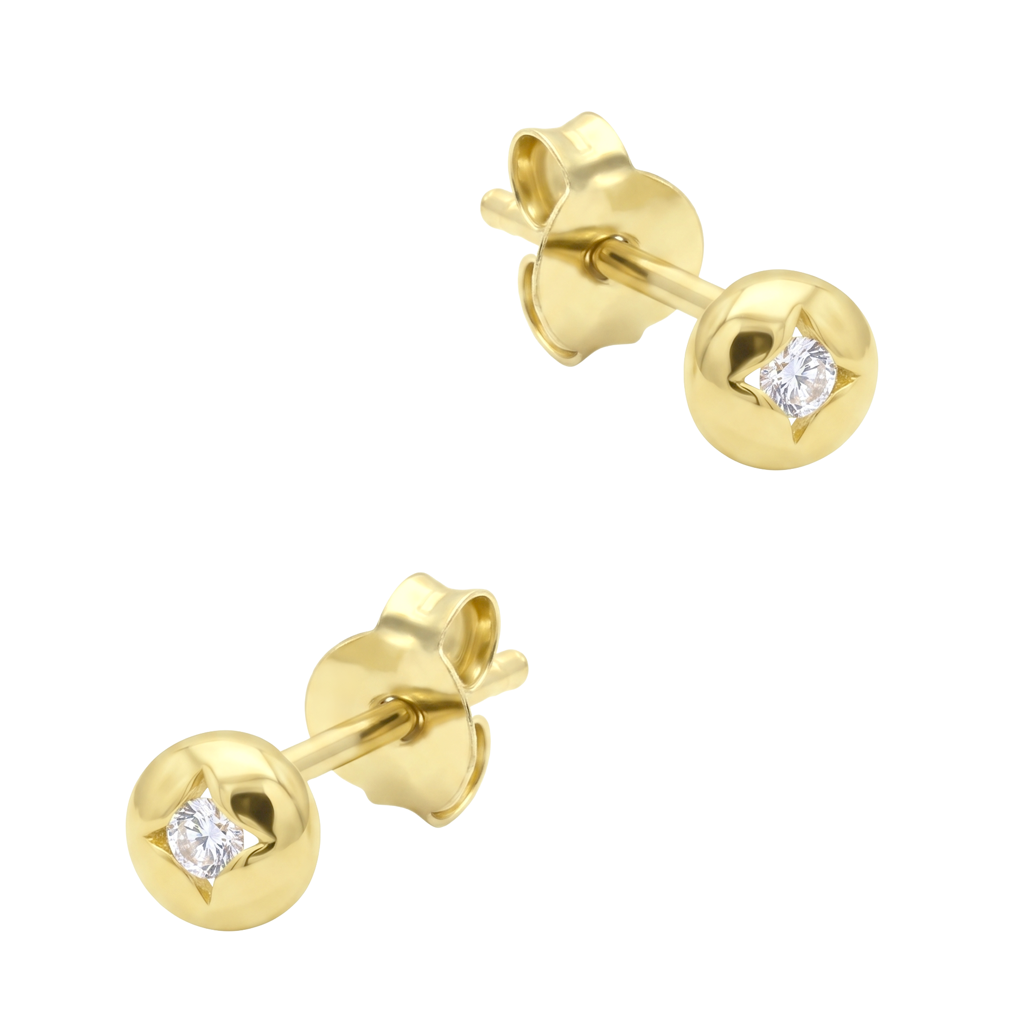 Round Bezel Stud Earring STS-7075