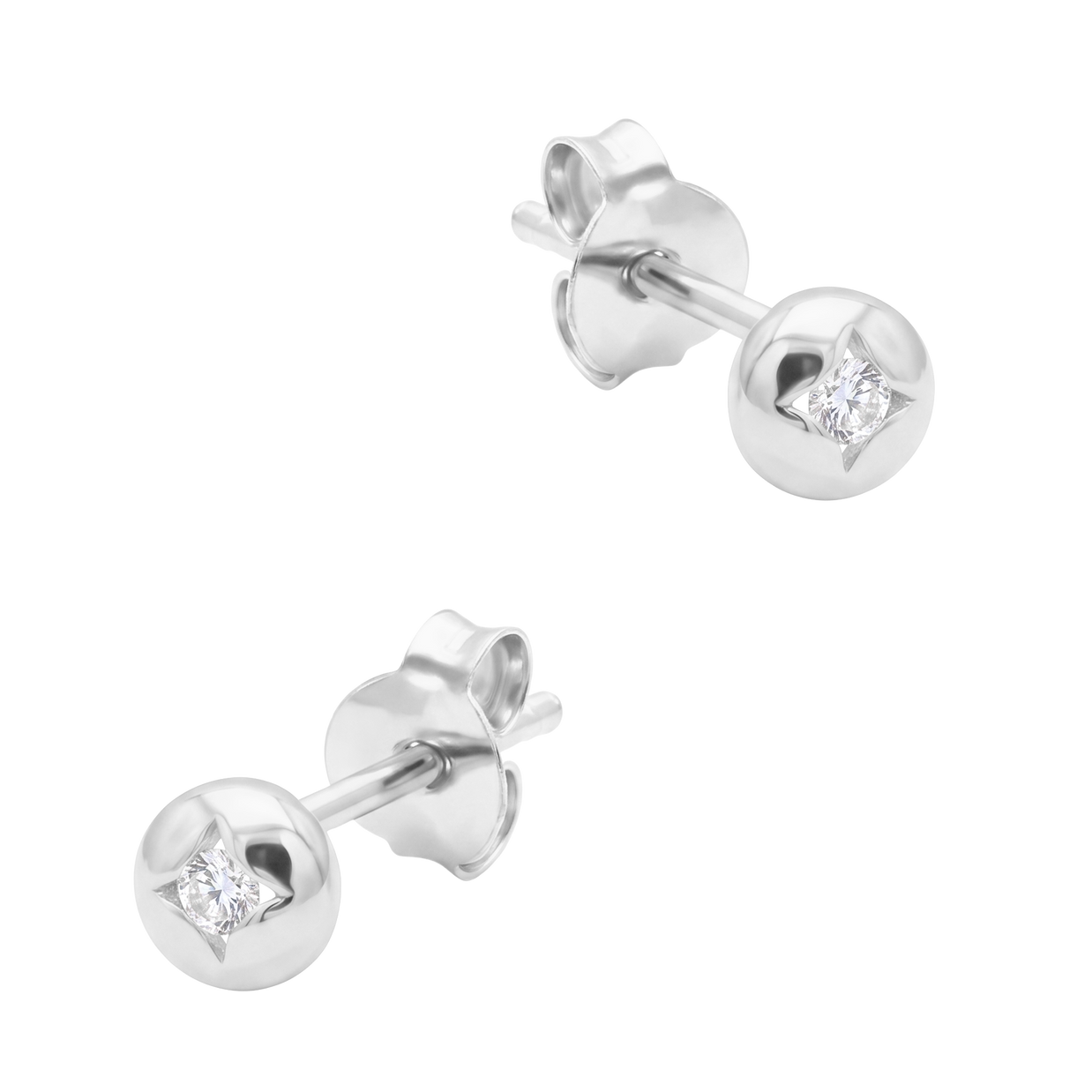 Round Bezel Stud Earring STS-7075