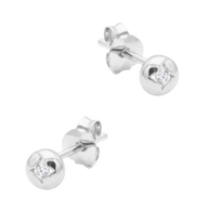 Round Bezel Stud Earring STS-7075