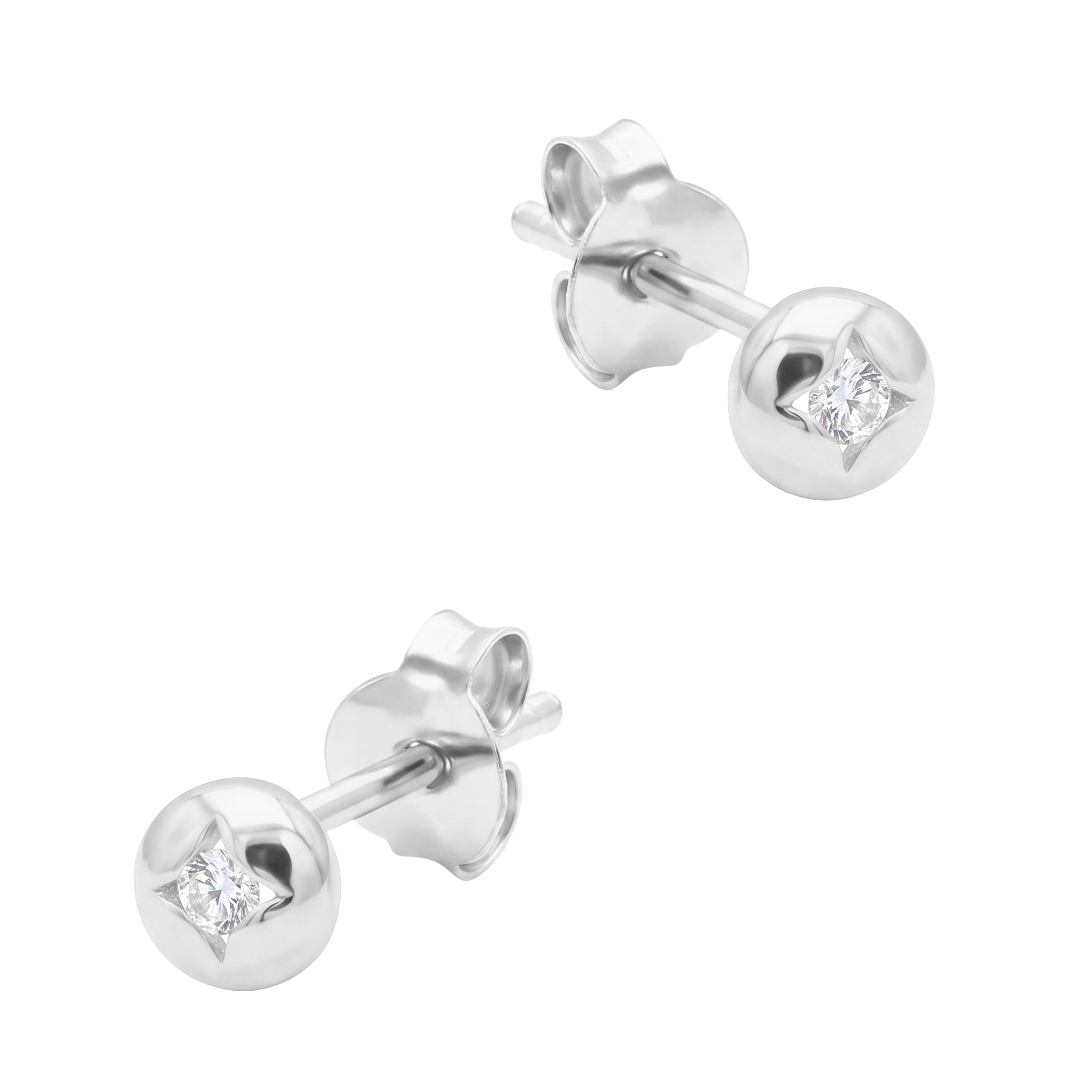 Round Bezel Stud Earring STS-7075