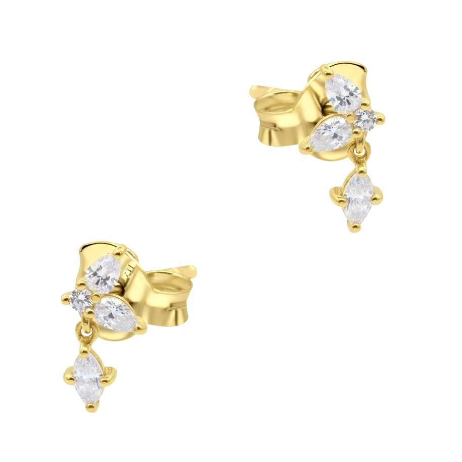 Mixed-Cut Crystal Drop Stud Earring STS-7180