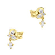 Mixed-Cut Crystal Drop Stud Earring STS-7180