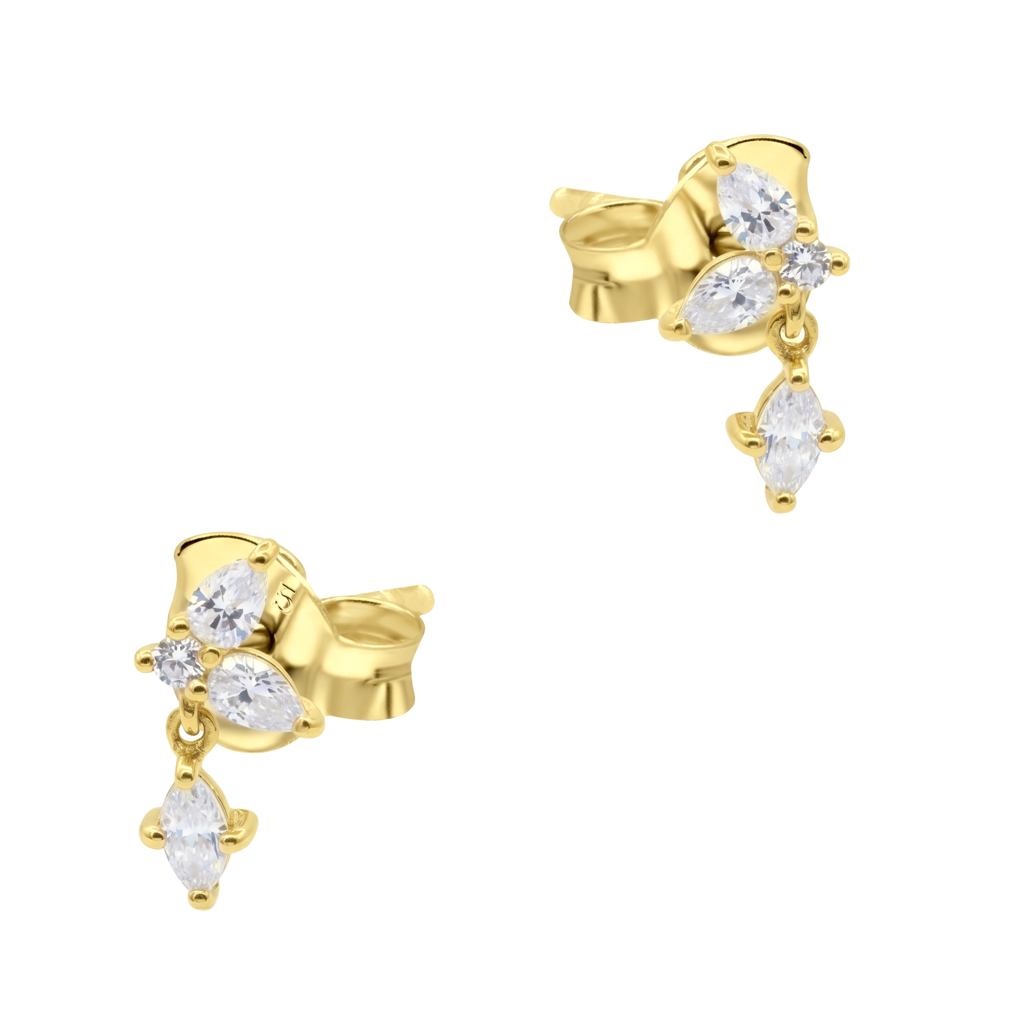 Mixed-Cut Crystal Drop Stud Earring STS-7180