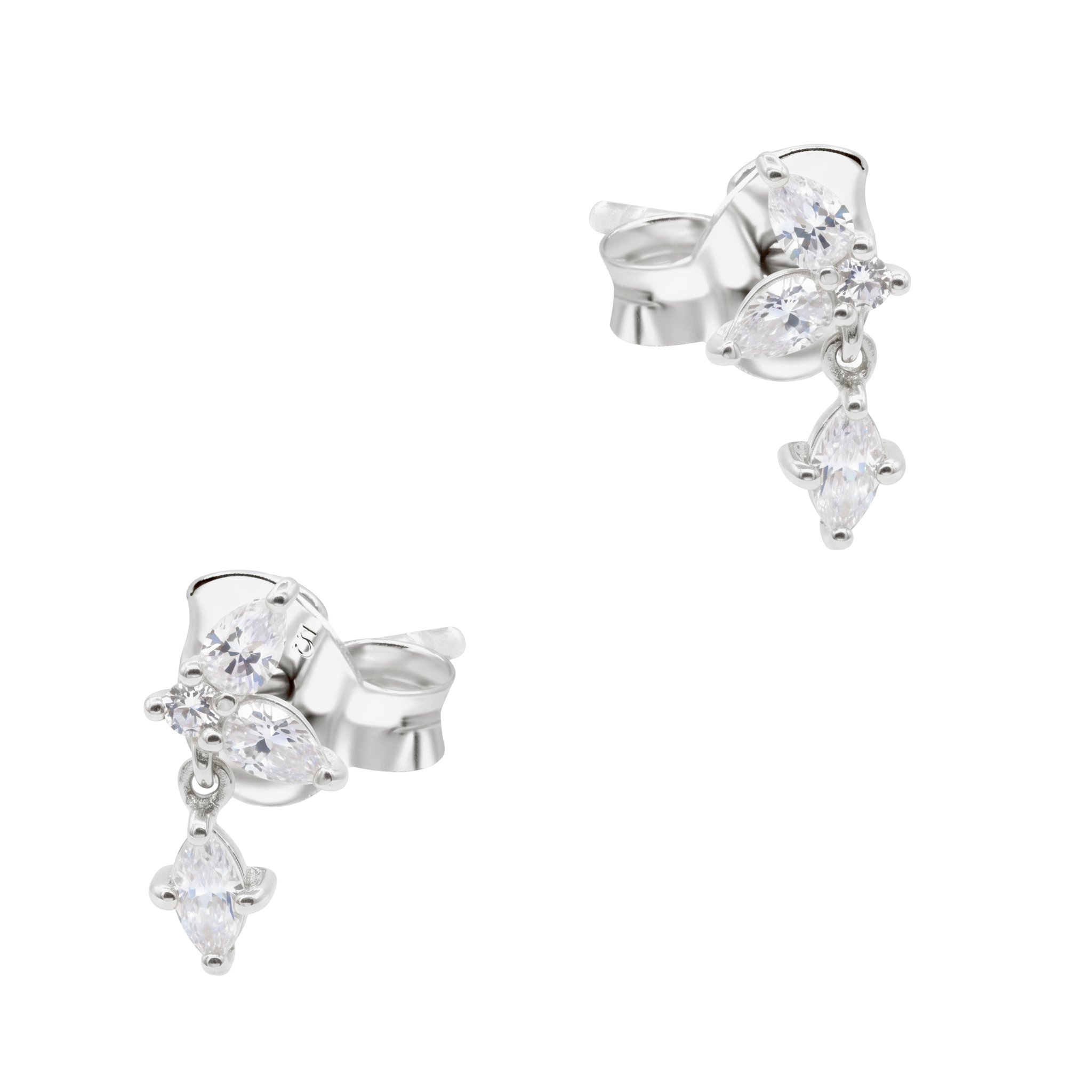 Mixed-Cut Crystal Drop Stud Earring STS-7180