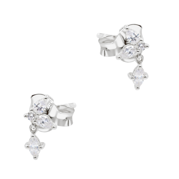 Mixed-Cut Crystal Drop Stud Earring STS-7180