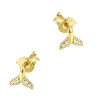 Crystal Pavé Whale Tail Stud Earring STS-7183
